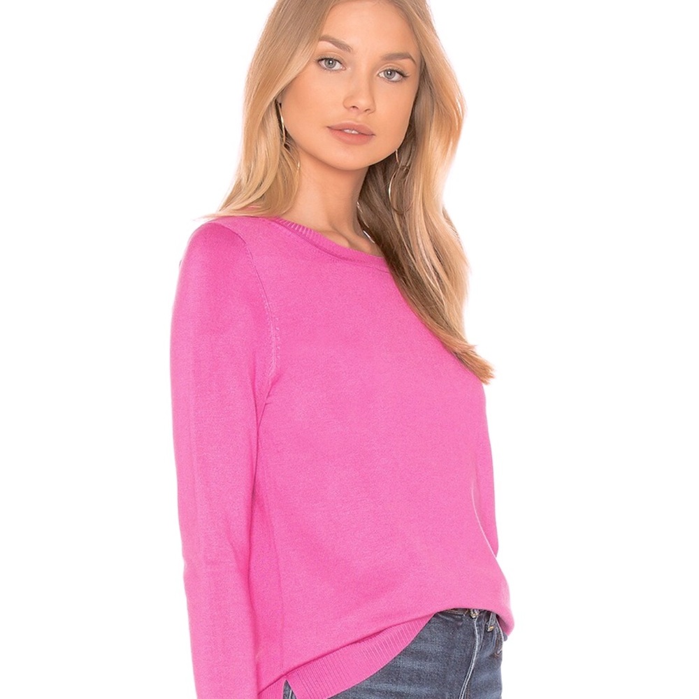 525 America Ribbed Crew Neck Pullover in Pink SZ XS